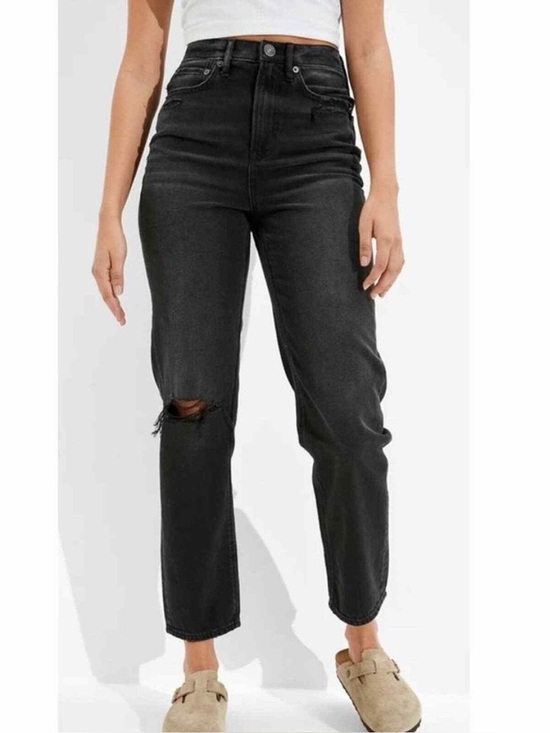 American Eagle Outfitters Denim - American Eagle Distressed Black Highest Waist 90s Boyfriend Jeans - 16s